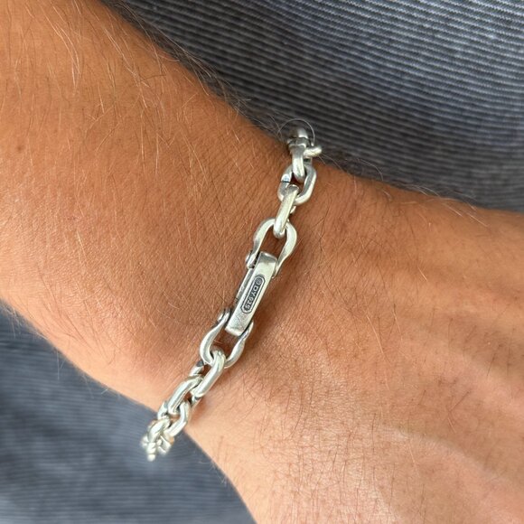 David Yurman Men's .925 Sterling Silver Streamline Link Vintage Bracelet - Picture 5 of 5